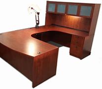 Image result for Wood and Glass Executive Desk