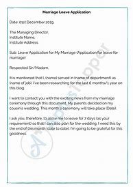 Image result for Wedding Leave Request Letter