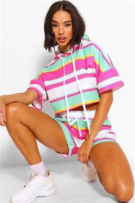 Image result for Cropped Hoodie and Shorts Set