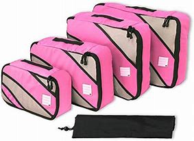 Image result for 4 Set Packing Cube - Travel Organizers With Laundry Bag, Blue