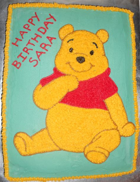 Pooh Bear Birthday Cake   CakeCentral 