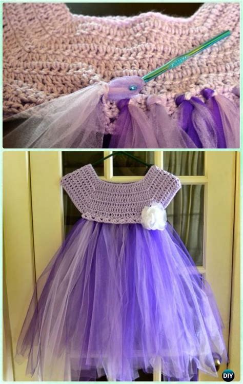 Kassia Empire Waist Crochet Tutu Tulle Dress  #Crochet Tutu Dress Free  