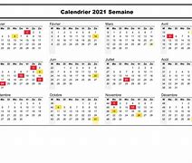 Image result for Calendrier Semaine 2021 Excel