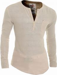 Image result for Mens Casual V Neck Long Sleeve Hippie Shirts Banded Collar Henley Tops With Buttons Grey Xxl 0000X