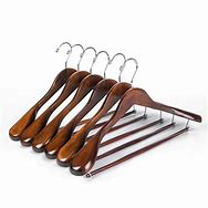 Image result for Luxury Coat Hanger with Clips Light Wood