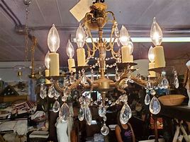 Image result for 10 Light Antique Brass Crystal Chandelier