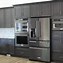 Image result for Hickory Cabinets with Black Stainless Steel Appliances