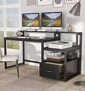 Image result for Home Office Desk with Hutch and File Drawer