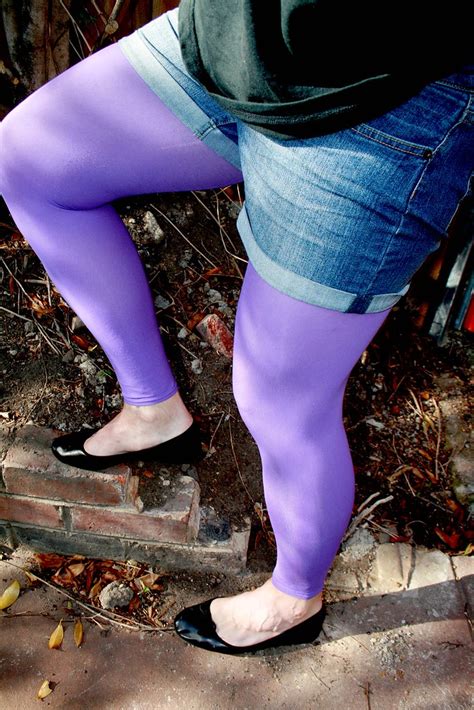 Purple footless tights and black ballet flats   I do love th…   Flickr