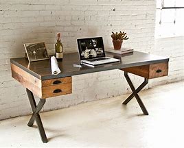 Image result for Reclaimed Wood Office Desk Furniture