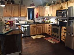 Image result for Lowe's Hickory Kitchen Cabinets