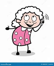 Image result for Old Lady On Phone Cartoon