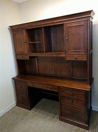 Image result for Solid Wood Desk with File Drawers