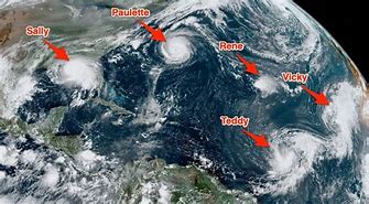 Image result for Satellite View of Atlantic Hurricanes
