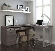 Image result for Small Office with L-shaped Desk