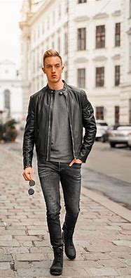 Image result for Leather Jacket Outfits