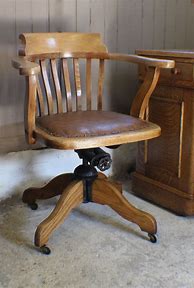 Image result for Vintage Oak Desk Chair