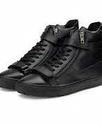 Image result for Gray Leather Hi Top Buckle Sneaker