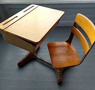 Image result for Wooden School Desk and Chair Slat
