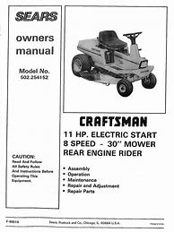 Image result for Craftsman 11 HP Riding Mower Manual
