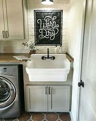 Image result for Laundry Room Counter Over Washer and Dryer Farmhouse Sink