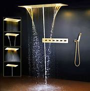 Image result for waterfall shower head with handheld