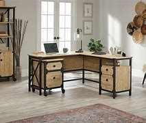 Image result for Rustic Wood L-Shaped Desk