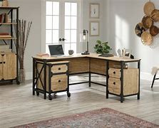 Image result for Small L-shaped Desk with File Drawer