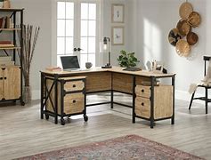 Image result for Rustic Wood Desk with Drawers