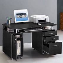 Image result for Small Black Desk with Drawers