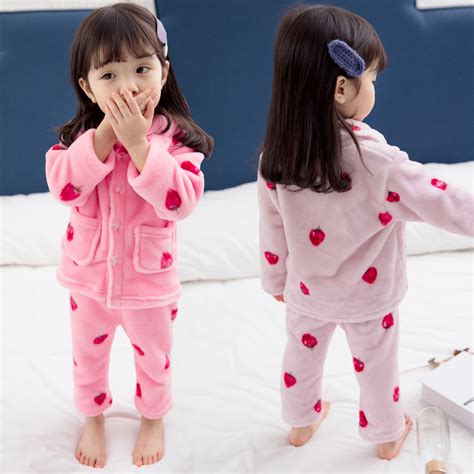 Hao Baby Children Flannel Pajamas Add Wool Warm Winter Autumn New  