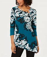 Image result for Jm Collection Paisley Jacquard Hardware Top, Created For Macy's - Real Red - Size S