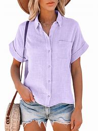 Image result for Women's Short Sleeve Button Up Shirts
