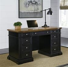 Image result for Wood Modern Black Desk
