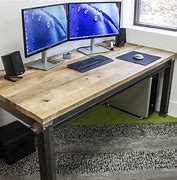 Image result for Wooden and Metal Desk
