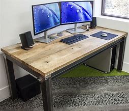 Image result for Wood and Metal Desk Inspiration