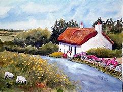 Image result for Irish Cottage Landscape Paintings