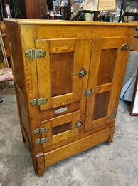 Image result for Antique Oak Refrigerator