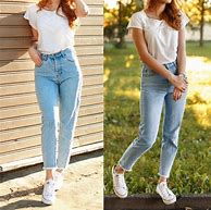 Image result for Mom Jeans with Sneakers