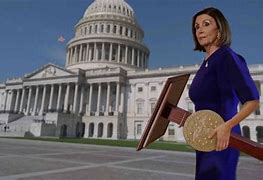 Image result for Nancy Pelosi at Podium with Flag