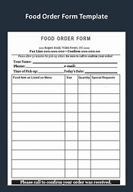Image result for Food Order Form Printable