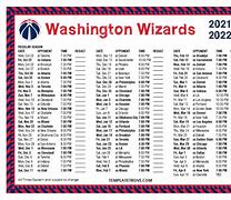 Image result for Washington Wizards Schedule Printable