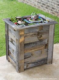 Image result for DIY Reclaimed Wood Perimiter Planters