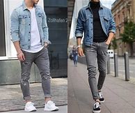 Image result for Denim Pants and Jacket Outfit Men