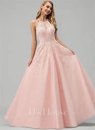 Image result for Jjshouse Ball-Gown Princess Scoop Neck Floor-Length Tulle Prom Dresses With Ruffle Lace