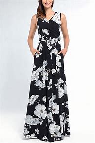 Image result for Women's Swing Dress Maxi Long Dress White Sleeveless Polka Dot Print Patchwork Summer V Neck Hot Casual Holiday Chiffon 2021 L 0000C