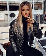 Image result for Women's Fitted Leather Jacket