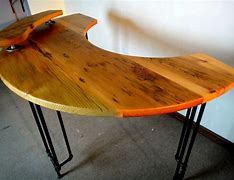 Image result for Curved Wooden Desk