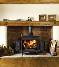 Image result for Wood Stove Fireplace Surrounds