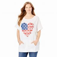 Image result for Plus Size Womens Americana Kangaroo Pocket Tee By Woman Within In Americana Stars (Size 4244) Shirt